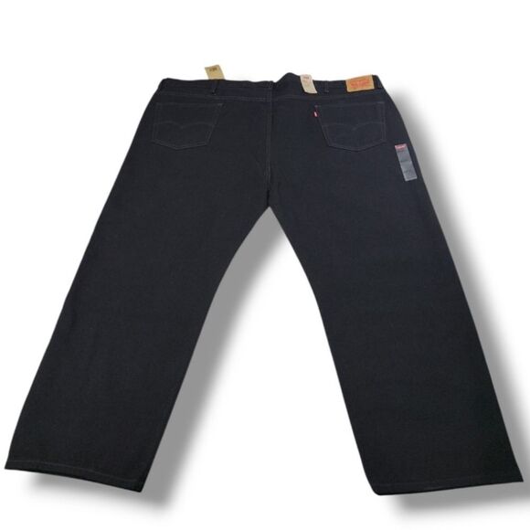 New Levi's Jeans Size 60 W60" x L31 Black Levi's 505 Regular Jeans Irregular NWT - Picture 3 of 8